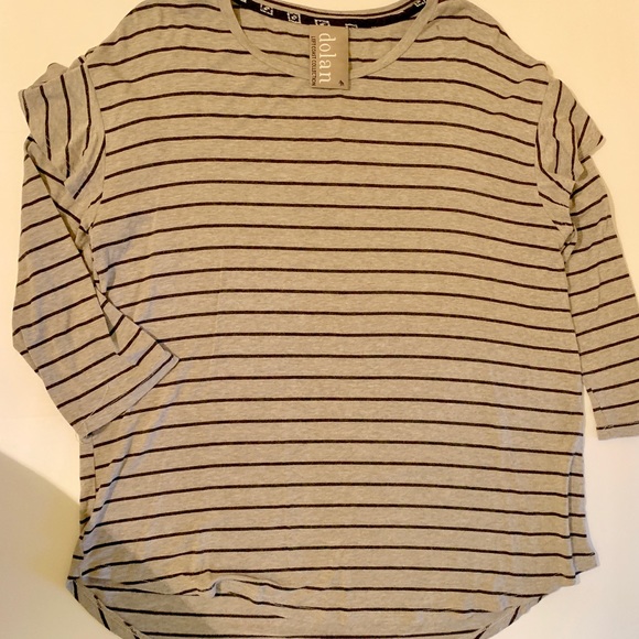 Anthropologie Dolan 3/4 flutter sleeve striped top - Picture 2 of 6
